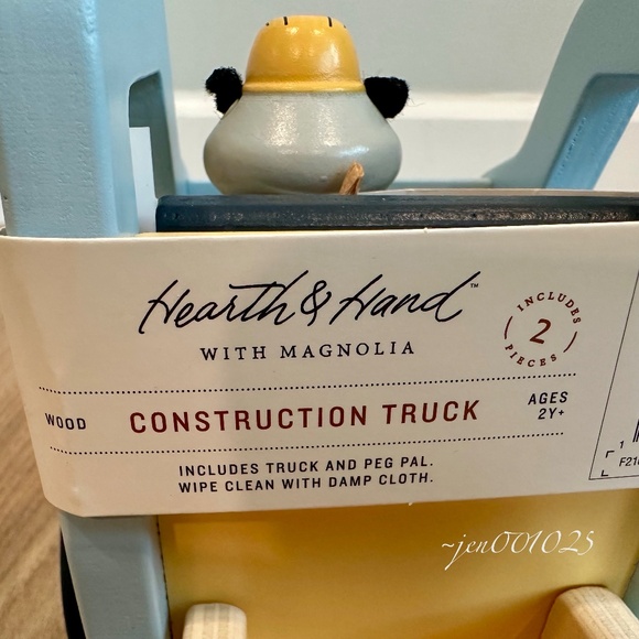 Hearth & Hand Magnolia Toy Construction Truck with Raccoon Peg Pal Dump Truck - Picture 13 of 14